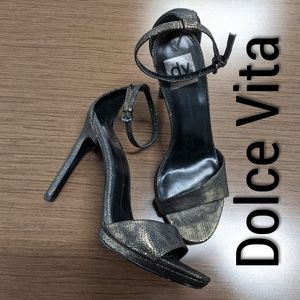 Dolce Vita DV Metallic snakeskin heel sandals